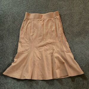 Lands end S 6-8 camel fit and flair Skirt